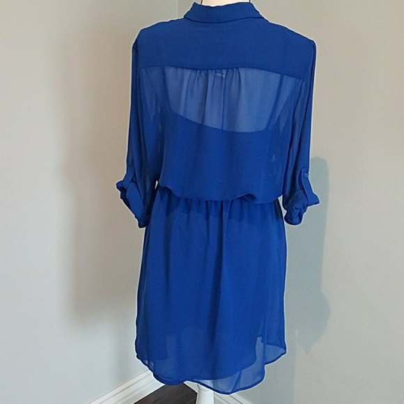 NWT | Old Navy | Blue | Chiffon | Dress - Picture 3 of 5